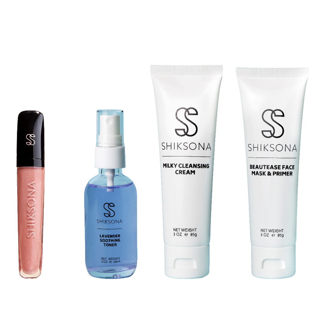 3 Skincare Products + Shimmer Lipgloss